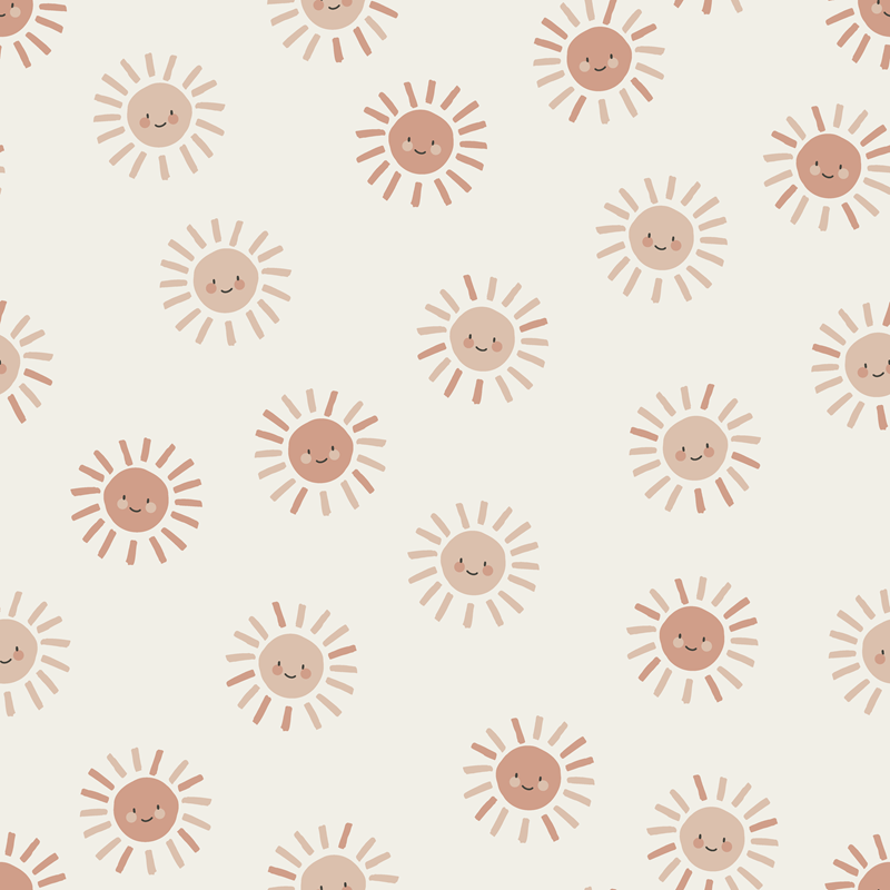 Close up of the Sunny Smiles print on a cut to size blackout blind