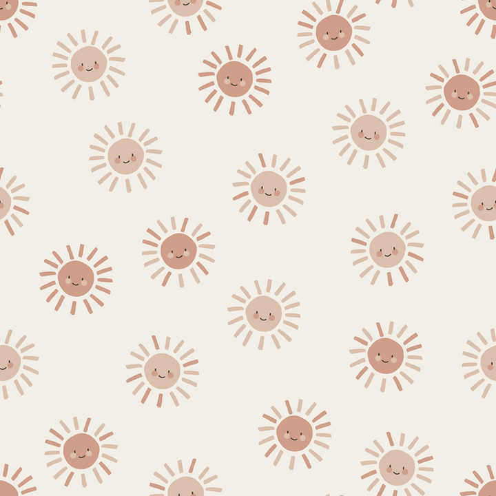 Close up of the Sunny Smiles print on a cut to size blackout blind