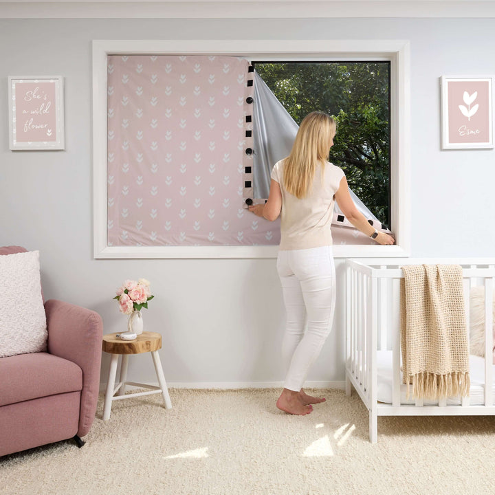 Portable Blackout Blind - Petal Pink